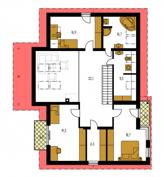 Floor plan of second floor - TREND 262